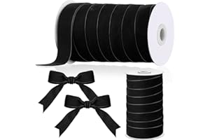 Chuangdi 1 Inch, 30 Yard Christmas Black Velvet Ribbon Wide Vintage Velvet Ribbons for Christmas Tree Ornaments Flower Bouquets Wedding Wreath Bow Making DIY Craft Choker