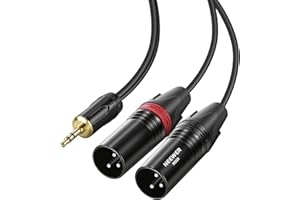 NEEWER 3.5mm 1/8 Inch TRS AUX to Dual XLR Breakout Cable, 6ft Male to Male Audio Cord Adapter Connector for Phone Tablet Lapt