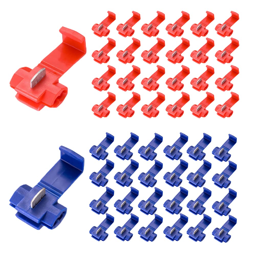 100 Pcs Scotch Lock Wire Connectors Quick Splice Electrical Terminal Assortment Set for Motorcycle, Automotive and Home Wiring Projects