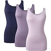DAVID ARCHY Camisole Tops for Women Bamboo Rayon Soft Breathable Women's Undershirts 3 Pack Layering, Lounge, Sleepwear