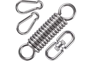 WAREMAID Hammock Chair Hanging Kit Swing Spring Hardware, Heavy Duty Suspension Swivel Hanger Hook for Punching Bags, Heavy Bag, Hanging Chair, Swing Seat, Rocking Seat, Porch Swing, Garden, 550 LB