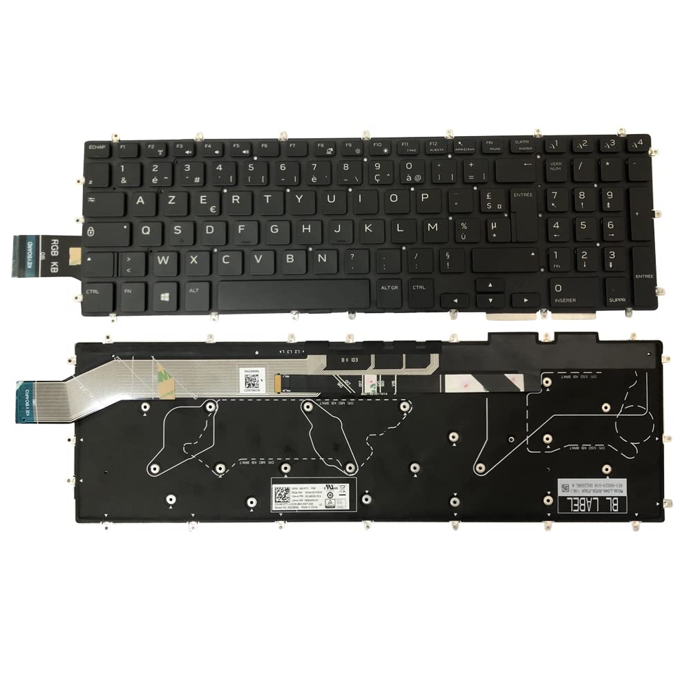 Gintai French Keyboard Azerty for Dell Alien-ware M17 R1 ALW17M, M15 R1 ALW15M 2019 P79F P79F001 0M1PTY 0XWH68 0K5Y90 RVB Keyboard Backlit Laptop