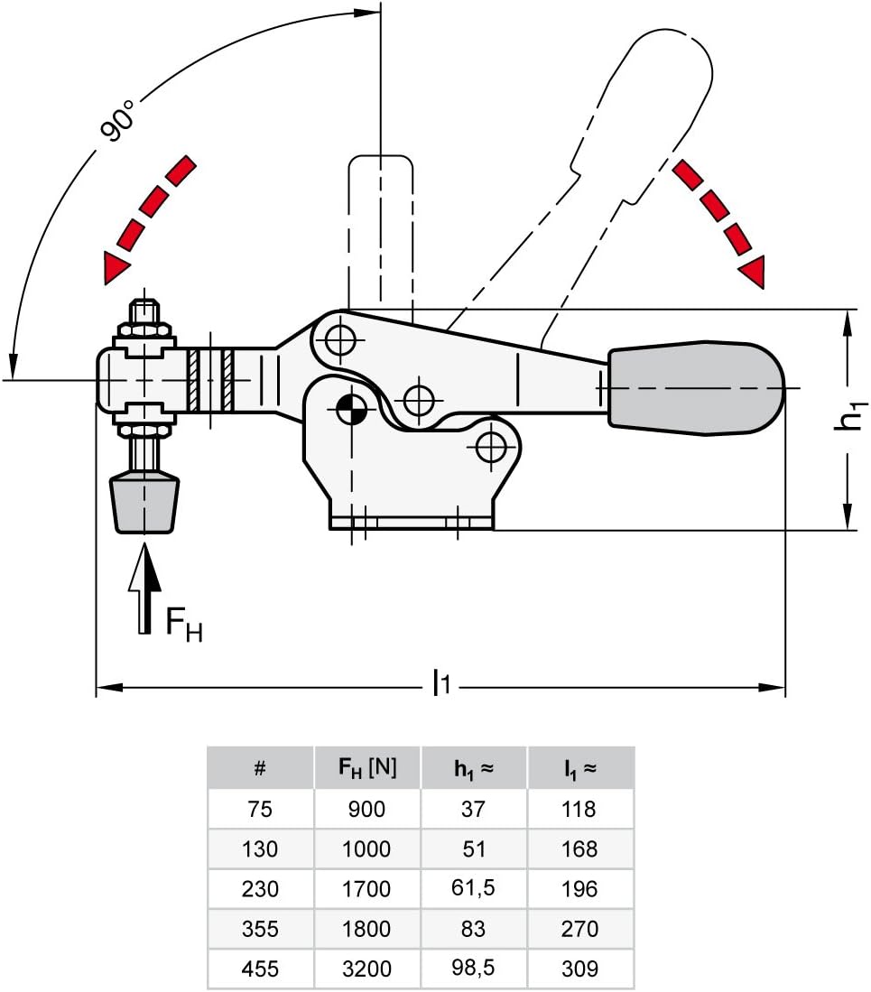Ganter Normelemente Horizontal clamp with Horizontal Base, GN 820-130-MC, Steel, galvanised, Blue passivated, Pack of 1 - Image 3