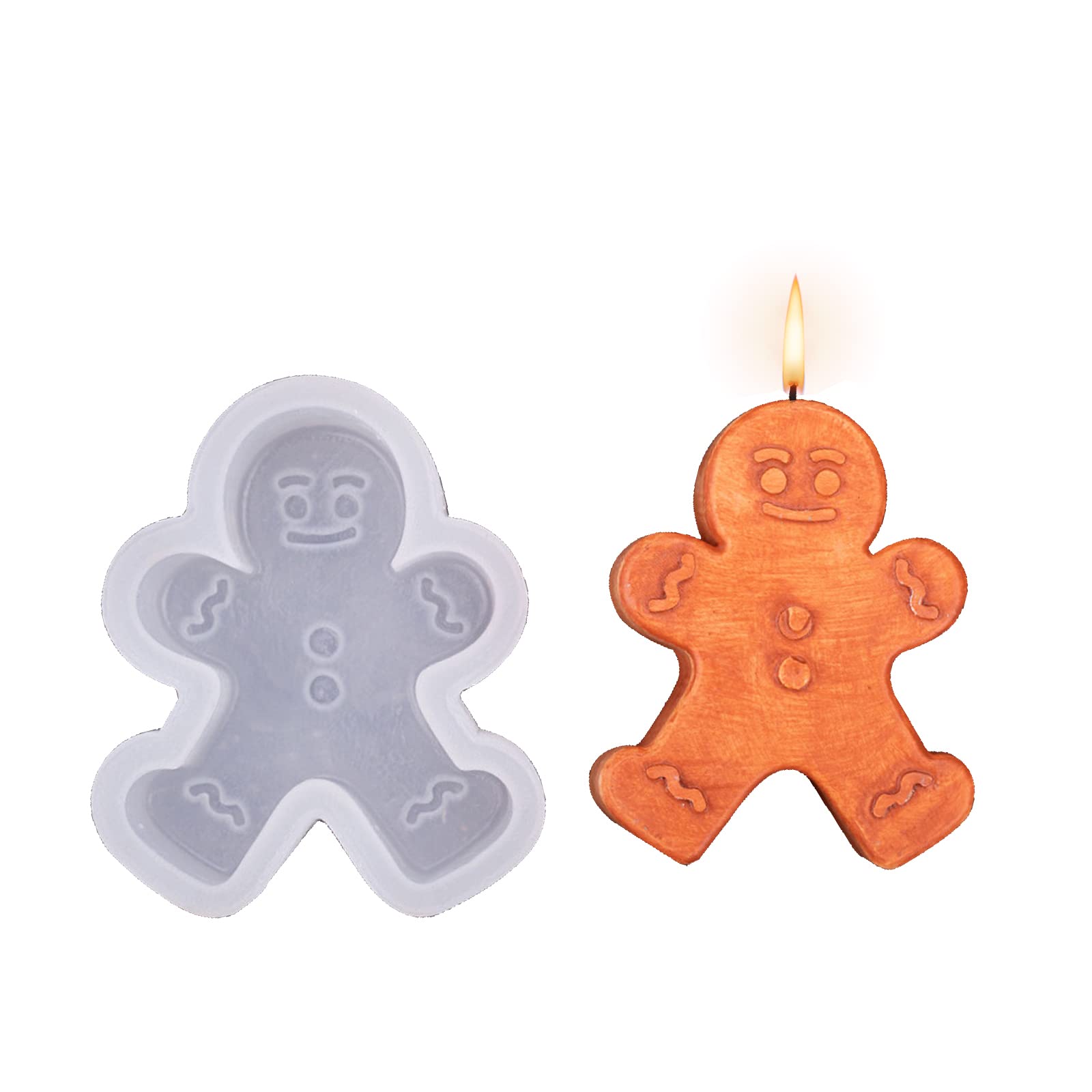 Christmas Candle Molds,1PC Gingerbread Man Candle Moulds for Candle Making,3D Silicone Resin Epoxy Casting Molds for Christmas Party Decoration Handmade Soap Ornament DIY Craft