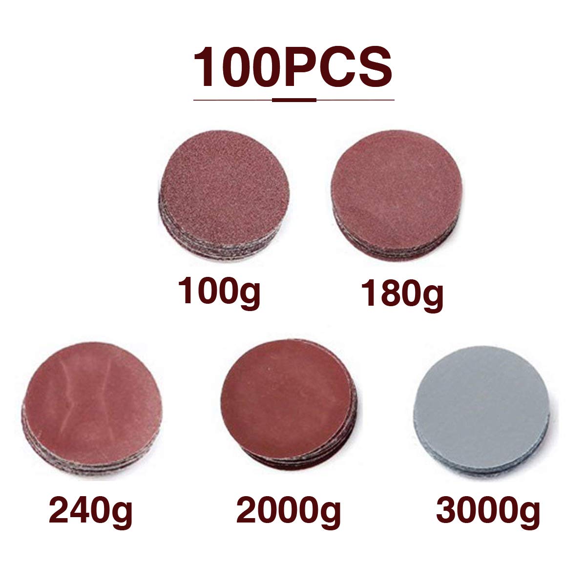 SAFETYON 102pcs Sandpaper Set with Backing Pad 1 Inch, Sandpaper 80 - 5000g, Sanding with Sanding Pad and Shaft