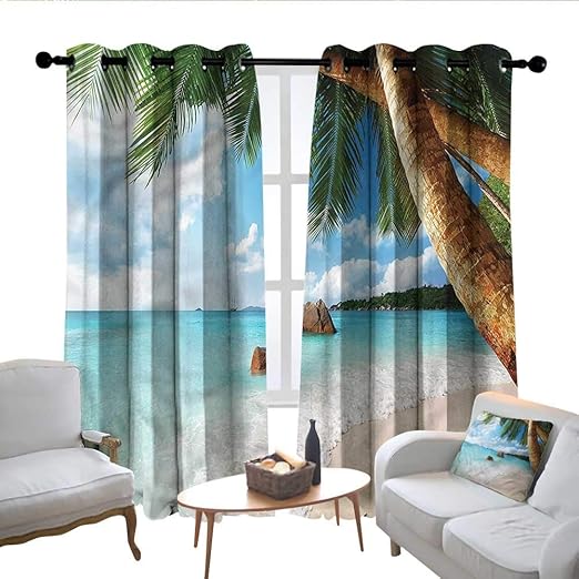 Amazon Com Lewis Coleridge Curtains For Bedroom Beach Exotic Palm