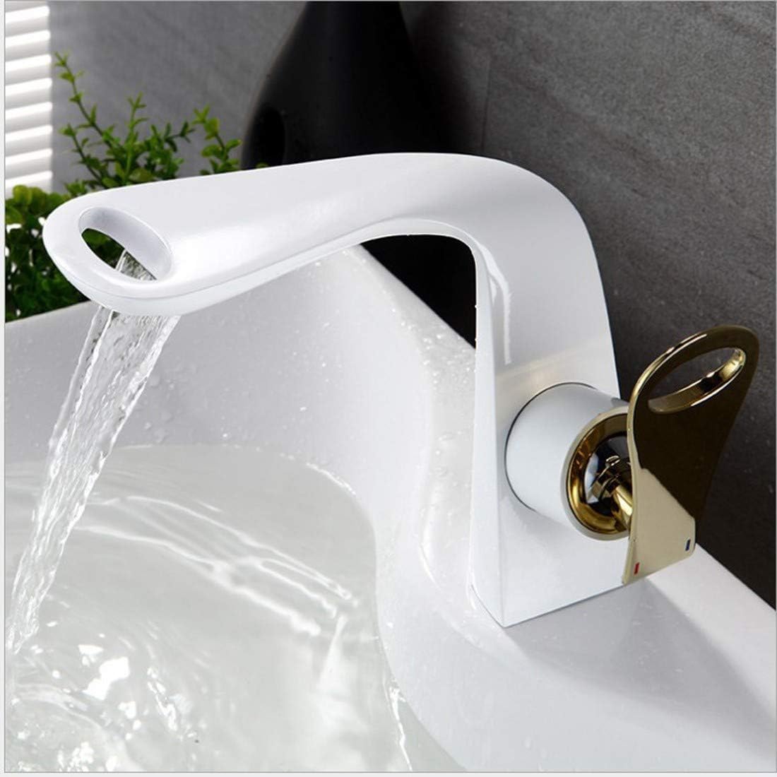 WHJX Grifos de Lavabo,Grifo Cascada Monomando para Fregadero Cocina