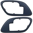 Brock Replacement Driver and Passenger Inside Inner Blue Door Handle Trim Bezels Compatible with Pickup Escalade Tahoe Suburban Yukon