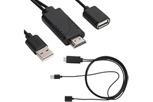 ariarly USB 2.0 to HDMI Adapter, 1080P USB Female to HDMI Male HDTV Adapter, USB-C to HDMI, 2-in-1, Micro Connector 1080P HD,