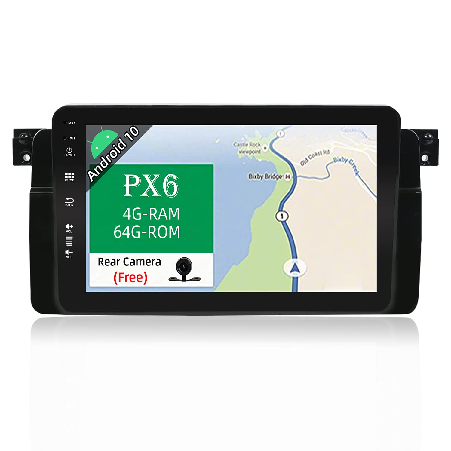 JOYX PX6 Android 10 Car Stereo Navigation Fit for BMW E46 / M3 / 3 series Head Unit | 8 Inch | 4G+64G | Free Canbus Backup Camera |GPS 1 Din |Support HDMI 4K-Video AHD-Camera DAB Steering Wheel BT 4G