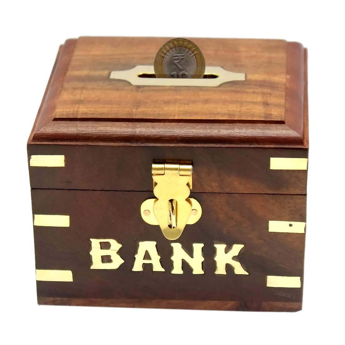 Decor Enterprise Wooden Money Bank Box For Kids Adult Gift With