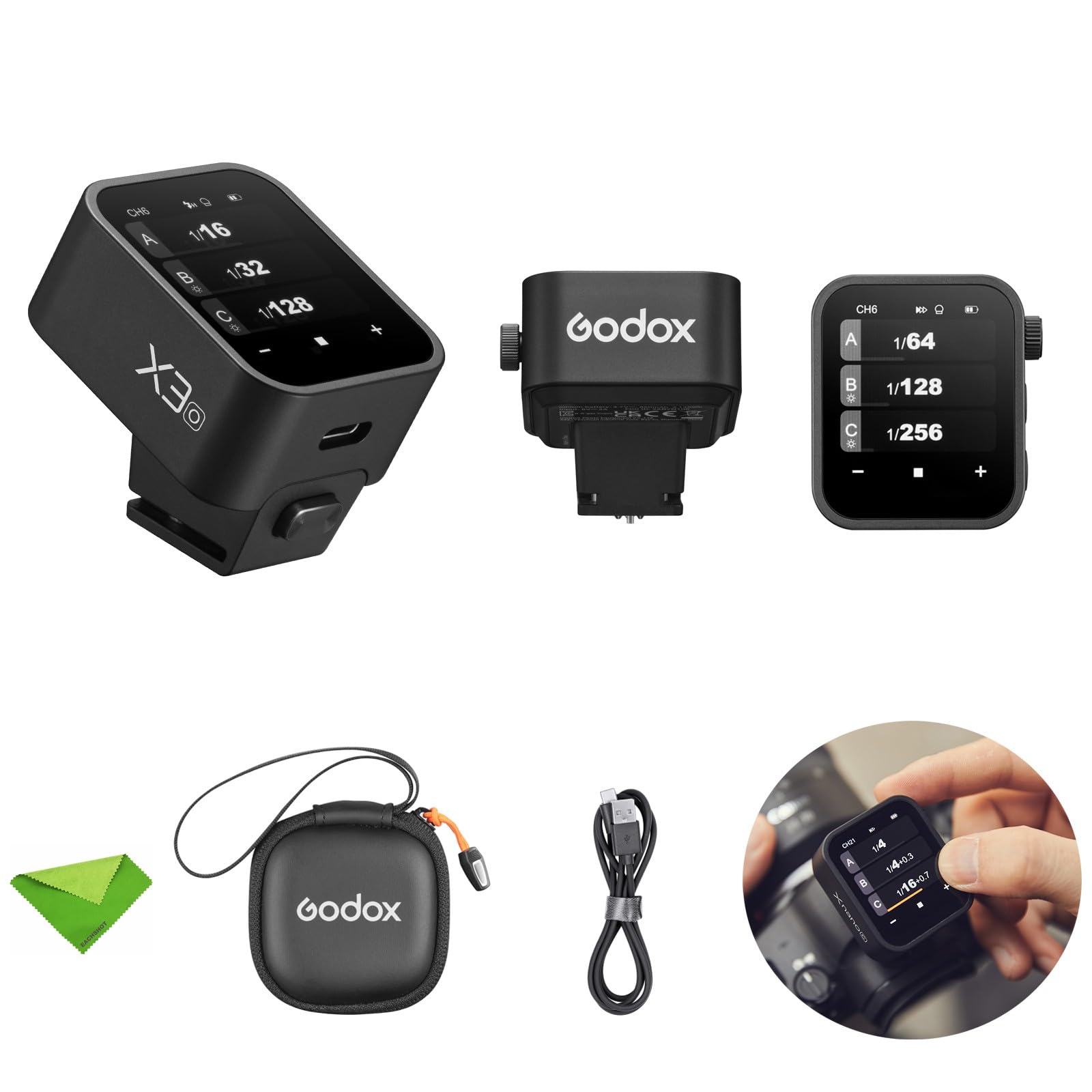 GODOX X3-O X3O X3 O Touchscreen TTL Wireless Flash Trigger for Olympus Panasonic, 2.4GHz Wireless, High Speed Sync, OLED Screen Adjustable Brightness TTL Flash Transmitter for OM System Cameras