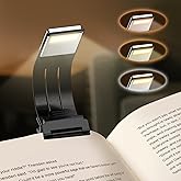 QDPKPI Bookmark Book Light, Clip on Book Lights for Reading at Night, Reading Lights for Books in Bed - Eyes, 8 LED with 3 Colors Temperatures & Stepless Dimming for Readers & Kids (Black)