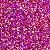 Miyuki Seed Bead 8/0 APX.22g - Crystal Hot Pink Lined AB Japanese Glass Seed Beads