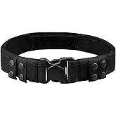 Duty Belt with 4 keepers, 2” Nylon Tactical Belt Combat Belt Police Law Enforcement Security with Quick Release for Men and Women (Black)