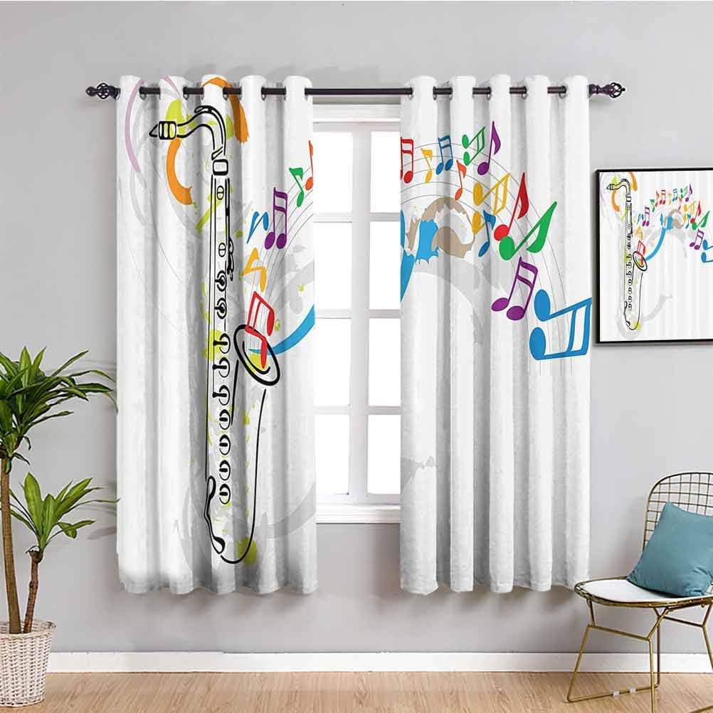 Jazz Music Decor Room Darkened Curtain Celebration Festival Theme