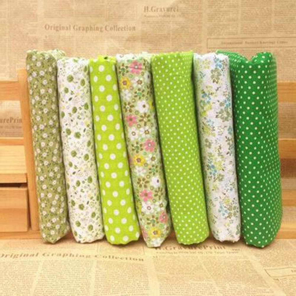 NOENNULL 7Pcs Assorted Fat Quarter Bundle Quilt Quilting Cotton Fabric Sewing DIY Set