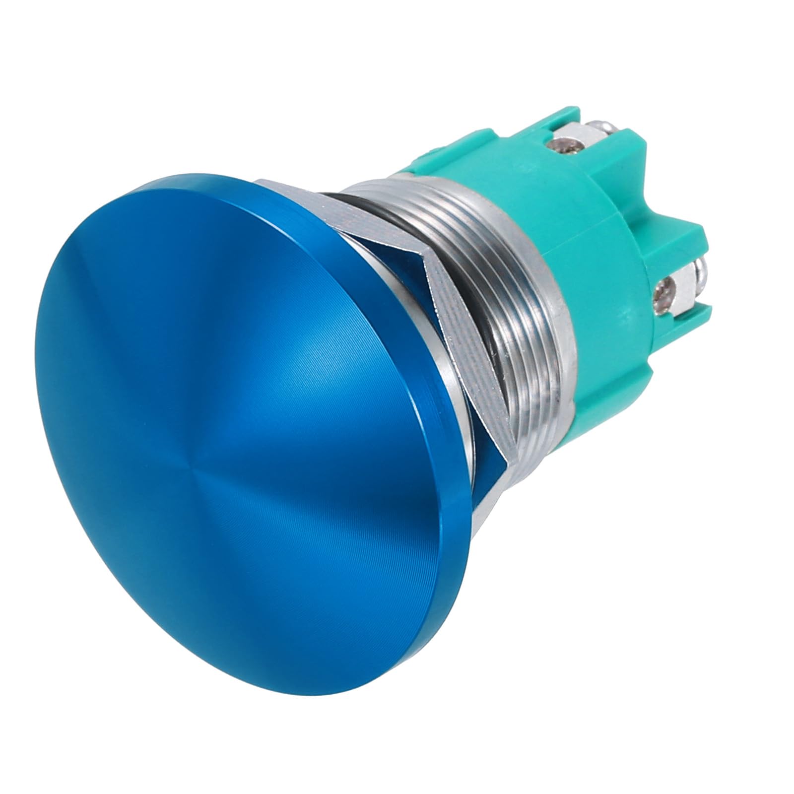 METALLIXITY 1PCS 10A 22MM 7/8" Momentary Mushroom Head Push Button Switch 12V 24V 120V 250V AC Blue 2NO Waterproof IP65 SPST Domed Round 4 Screw Foot Button