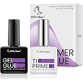 BTArtbox Gel Glue Set - Gel Nail Glue &amp; Tip Primer, 15ML | Long Lasting 28+ Days, Easy-to-Apply for Home DIY &amp; Salon Manicure, All-in-one Gel Set for Press on Nails