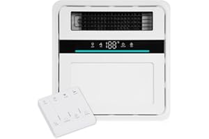 VallisCo Bathroom Fan with Light and Heater, 1700W,140 CFM Ventilation, Remote Control,Quiet Exhaust, 4-in-1 Design for Heating, Lighting, Ventilation & Air Circulation for Comfort in Any Season