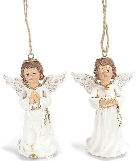 Immagini Angioletti Di Natale.Gruppo Maruccia Angioletti Natalizi Da Appendere Set Da Quattro Decorazioni Per Albero Di Natale Amazon It Casa E Cucina