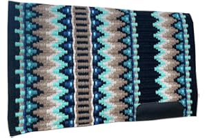 Western Show Saddle Pad/Blanket for Horses - Handmade Wool Saddle Blanket with New Zealand Design, Regular Size 34” L x 32” W