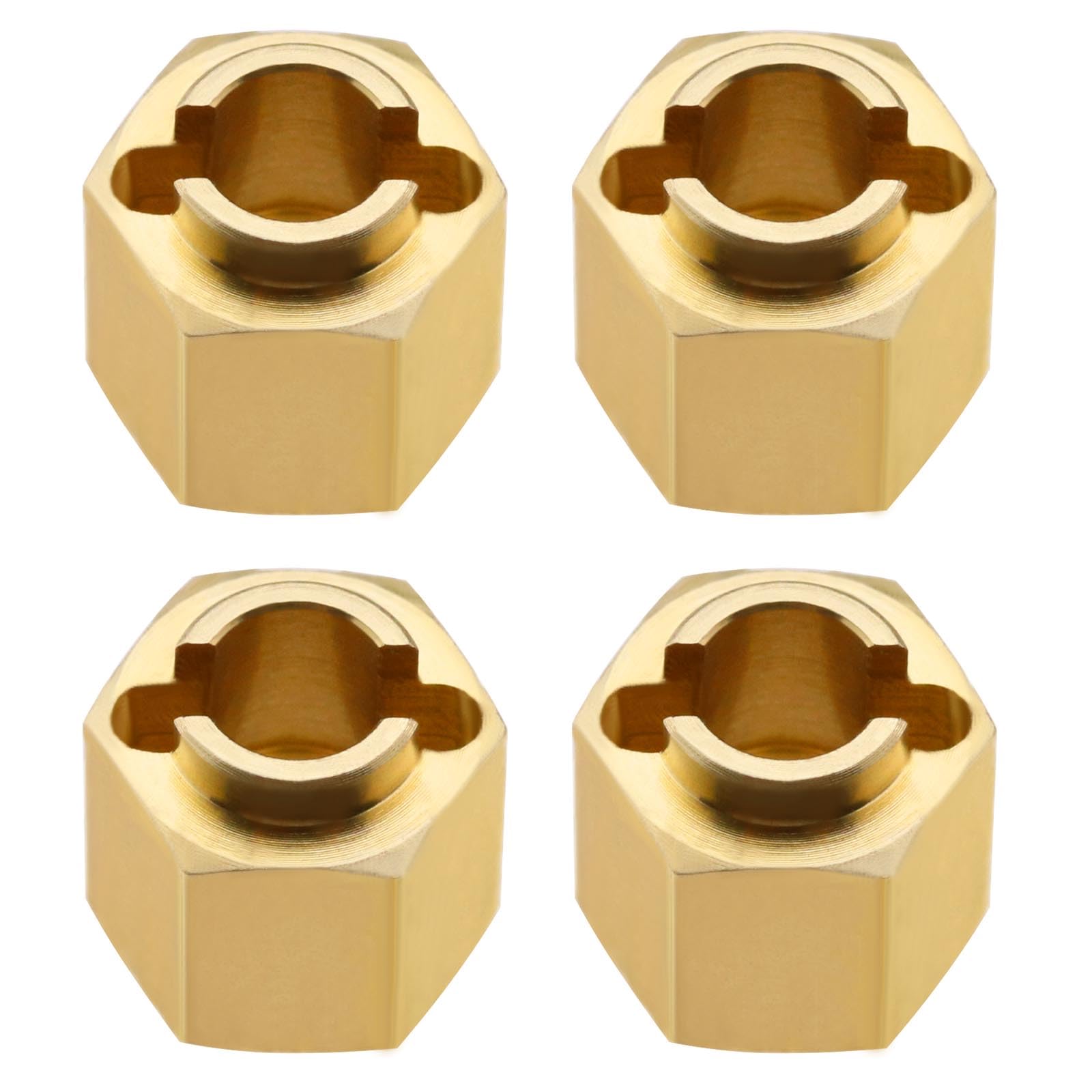 SG Store 4PCS 6mm Brass Wheel Hex Hub Extender Adapter Compatible with 1/18 TRX4M RC Crawler Car Upgrades Parts Replacement Accessories