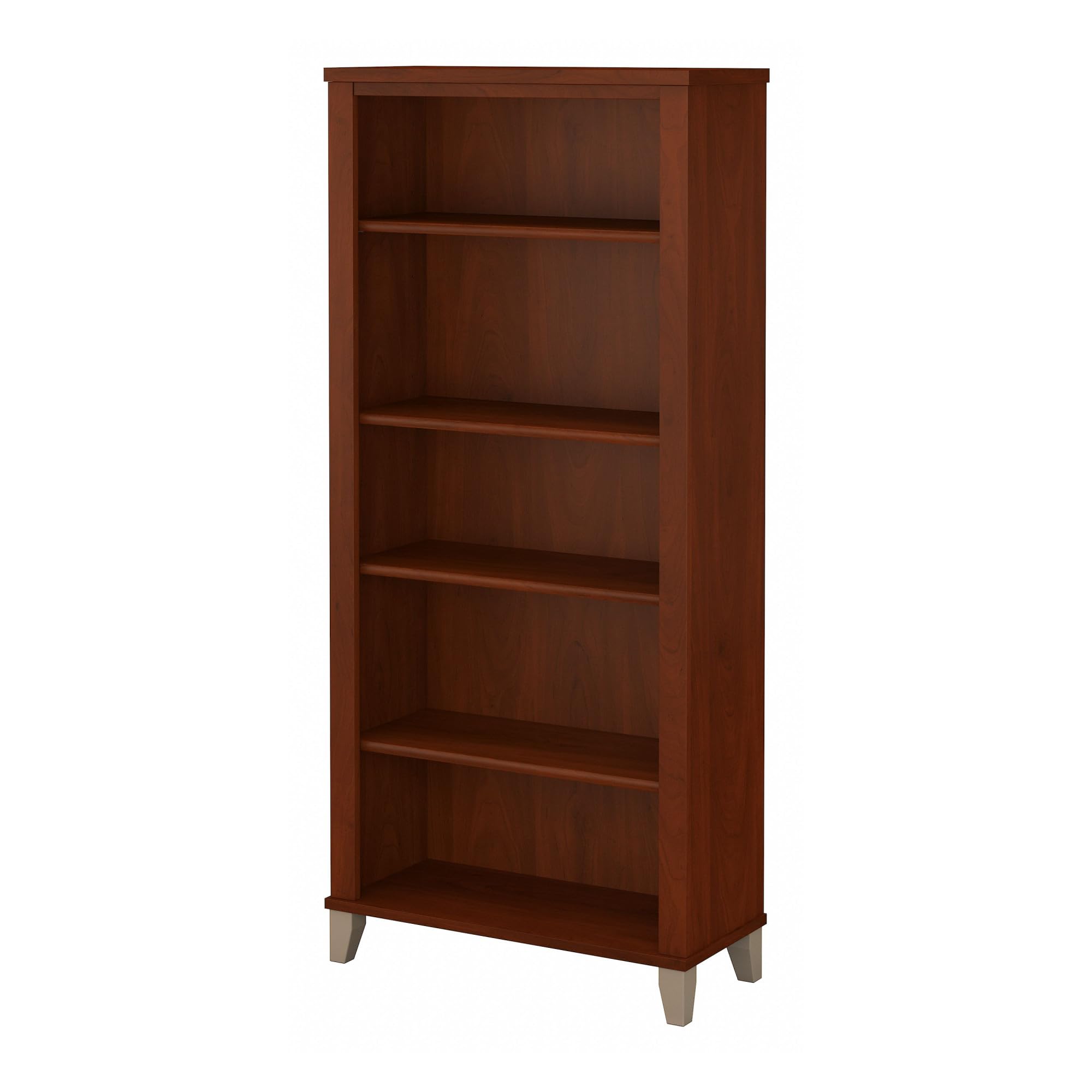 Photo 1 of Bush Furniture WC81765 Bookcase, Bookshelf, Large Book Living Room, Home Office, or Entryway, Tall 5 Shelf, Hansen Cherry
