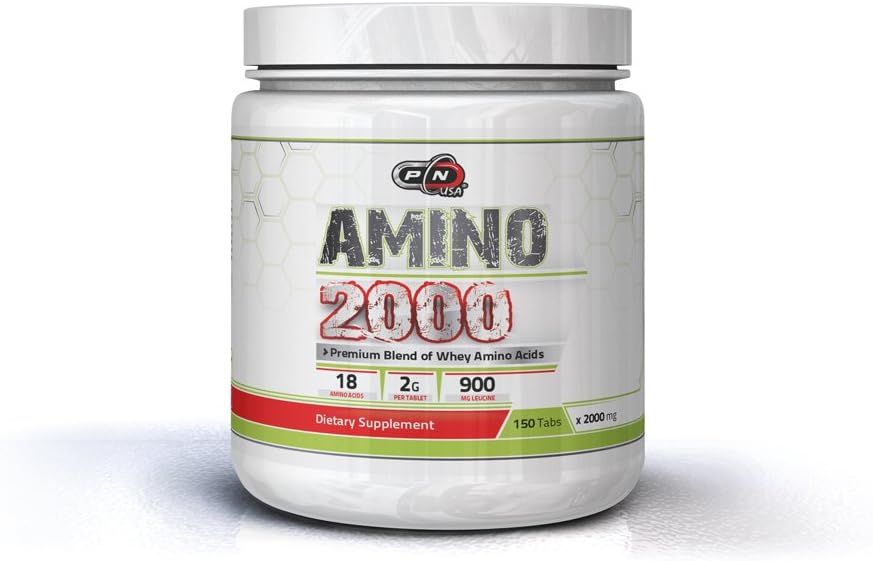 Pure Nutrition Whey Amino Acid 2000 mg Tablets Blend|25 50 100 Servings|Essential Leucine Isoleucine Valine BCAAs|18 Different Amino Complex|Recovery Workout Branched Chain Amino Acids Supplement