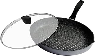 STONELINE XXL Fisch- und Schnitzelpfanne, 35 x 24 cm, mit Glasdeckel, induktionsgeeignet