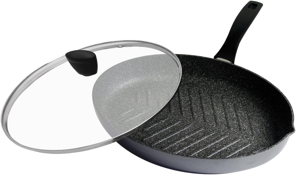 STONELINE XXL Fisch- und Schnitzelpfanne, 35 x 24 cm, mit Glasdeckel, induktionsgeeignet