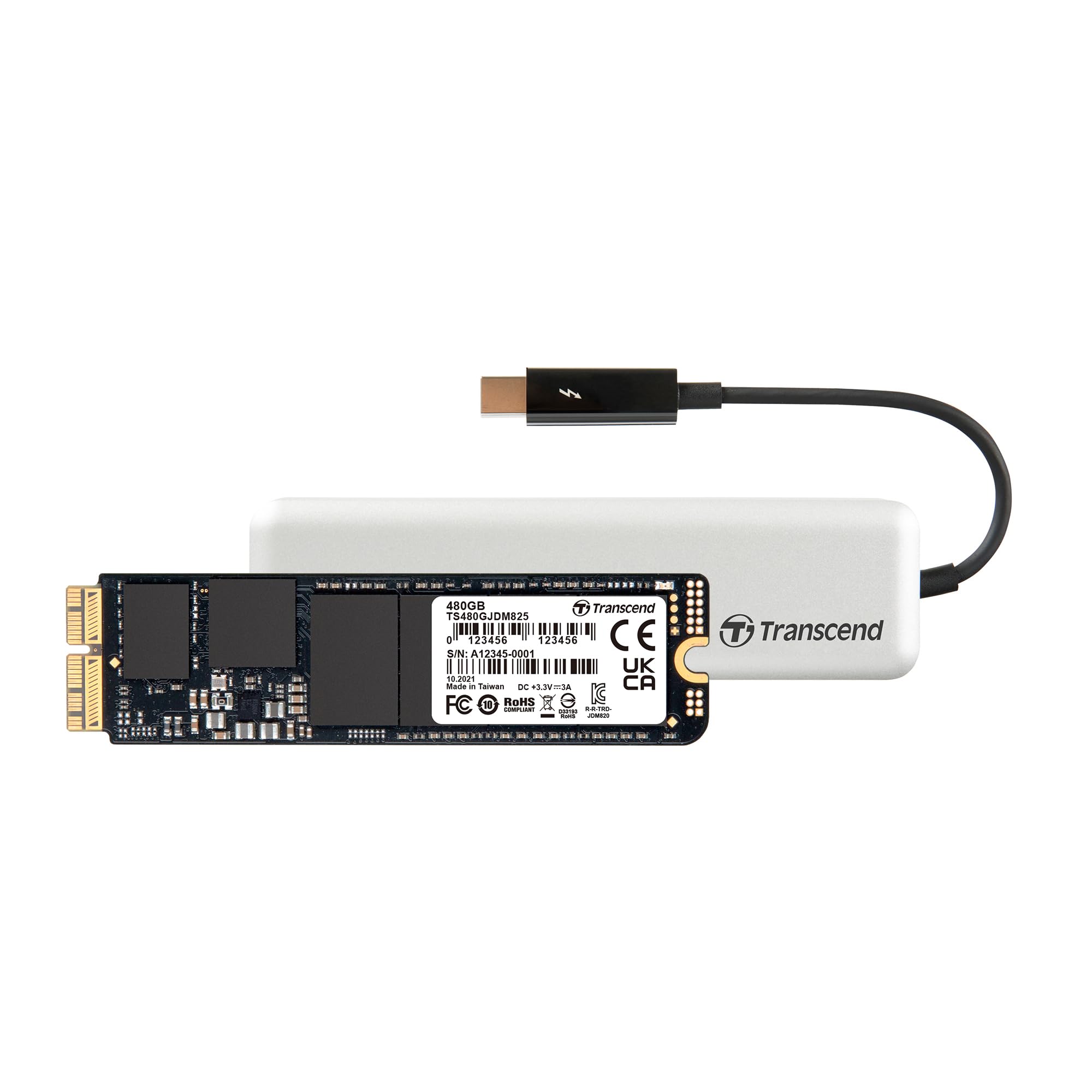 Transcend 480GB JetDrive 825 SSD (with enclosure) for MacBook Air 11" & 13" (Mid 2013 – 2017), MacBook Pro Retina 13" & 15" (Late 2013 – Mid 2015) Up to 950 MB/s TS480GJDM825