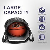 GAOHUI Waterproof Drawstring Bag with Shoe Compartment Black Gym Travel Sports view 3