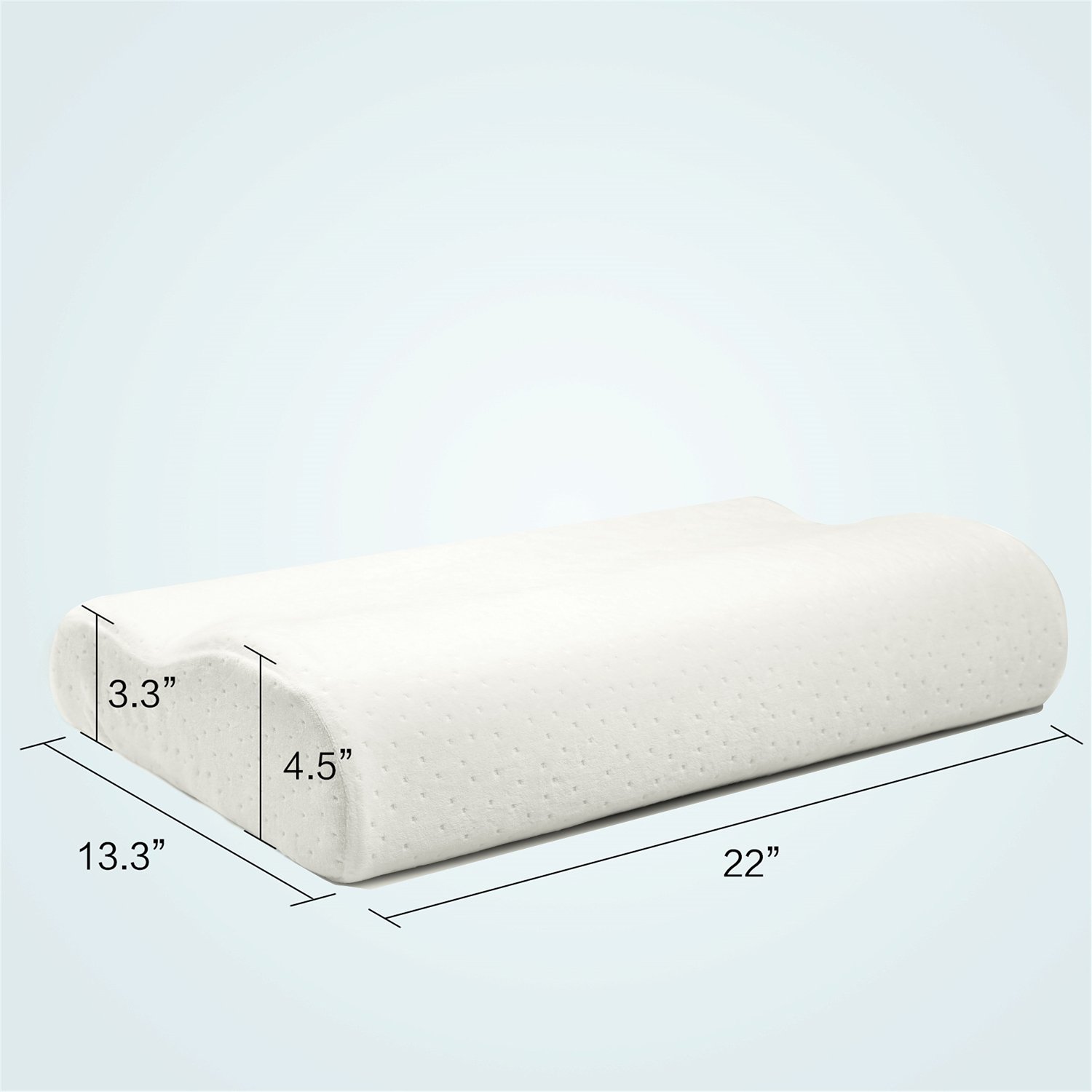 ZQ Memory Foam Therapeutic Design Cervical Bed Pillow Contour Pillow for Back and Side Sleepers (Standard)(White Memory Foam Bed Pillow)