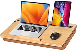 wishacc Oversized Lap Desk, 24" Extra Large Lap Desk with Cushion, Lap Desk for Laptop,Fits up to 19 inch Laptop, Laptop Desk for Bed,Couch, Home Office