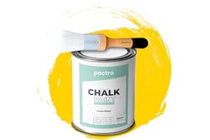 PECTRO Chalk Paint for Furniture 25 fl.Oz. (750ml) + Special Chalk Paint Brush - Furniture Paint no Sanding or Priming - Chalk Finish Wood Paint - DIY Projects Home Decor & Improvement (LEMON YELLOW)