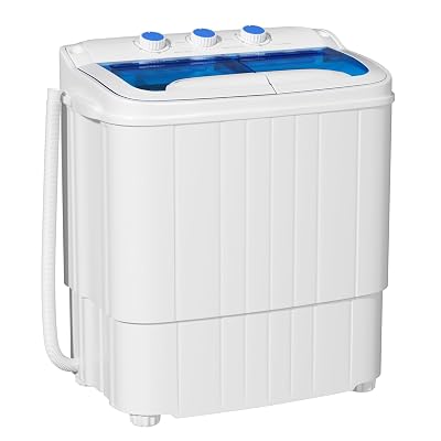 INTERGREAT Portable Washer and Dryer, 16 lbs Mini Small Washing Machine Combo with Spin Dryer, Compact Twin Tub Laundry Washer Machine for Apartments, Dorm, Rv, Camping, Blue