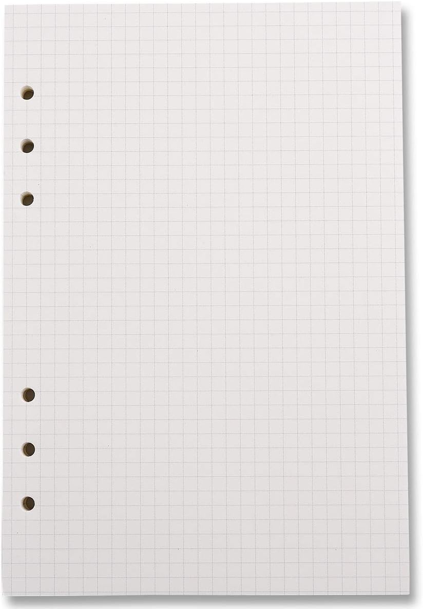 LLG Handmade Leather Ring Binder, A5 Notebook with Leather Cover, 23 x 17 cm, Refillable with 6-Ring Files Diary for everyday use and for travelling. 23 x 17 cm grid paper