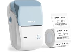 NIIMBOT B1 Label Maker Machine with Tape, 2 Inch Portable Sticker Printer for Home School & Small Business, Compatible with Phones & PC, Blue White