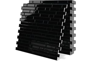 Tiwoos Black Peel and Stick Tile Backsplash 12"x12" Self Adhesive Wall Tiles for Kitchen Marble (10-Sheet)