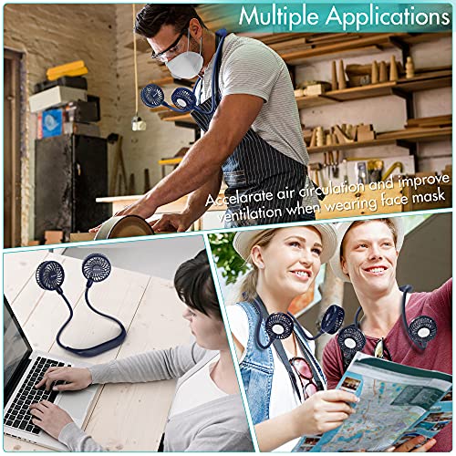 AMACOOL Neck Fan 2600mah Battery Operated Neckband Fan 6Speed Hand
