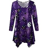 LARACE Plus Size Tops for Women Tunic Asymmetrical Dress Shirts 3/4 Sleeve V Neck Flowy Ladies Clothes for Leggings