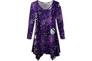 LARACE Plus Size Tops for Women Tunic Asymmetrical Dress Shirts 3/4 Sleeve V Neck Flowy Ladies Clothes for Leggings