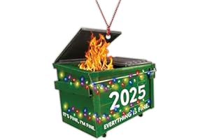MAILAMCRAFT Dumpster Fire Christmas Ornaments 2025, Funny Holiday Decoration, Hanging Ornament, Dumpster Fire Gifts for Men and Women, Unique New Year Decor, Christmas Tree Ornaments, Appropriate Gifts