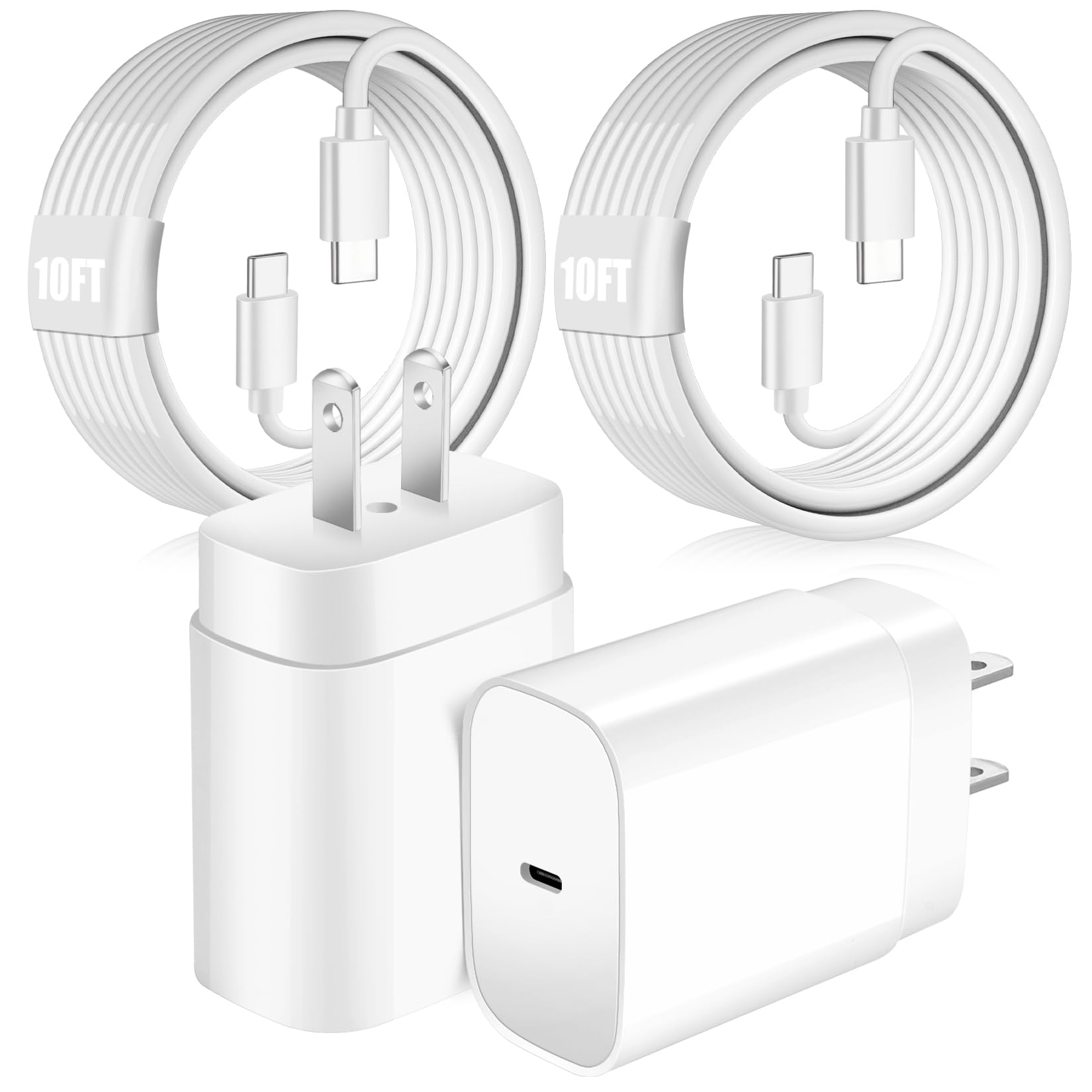 Super Fast Samsung Charger 25W USB C Android Phone Charger Block,2Pack 10FT Long Samsung Charger Fast Charging Cord Type C Wall Chargers for SamsungGalaxy S26 Ultra/S26+/S25 Ultra/S24+/S23/S22/S21/S20