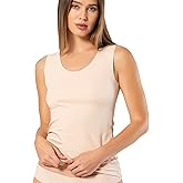 VAVONNE Pima Cotton Tank Tops for Women, Laser Cut Basic Scoop Neck Camisole Undershirt