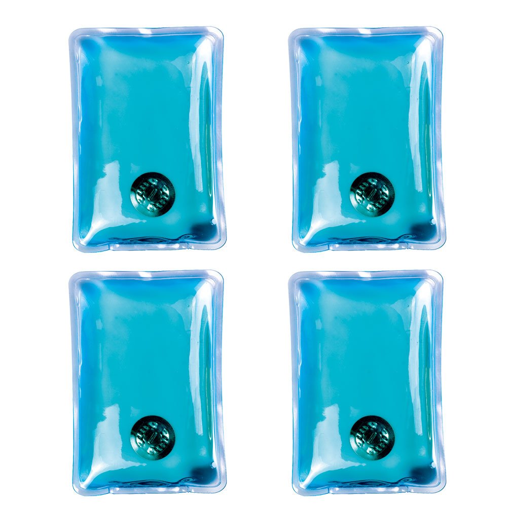 eBuyGB Pack of 4 Reusable Instant Gel Hand Warmer (Blue Rectangle)