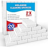 SmilinFit Magic Sponges for Cleaning, 20 Pack, 2X Density Cleaning Sponges | Household cleaning supplies with 2X density melamine foam for kitchen, bathroom, shower, sink and wall cleaning; cuttable