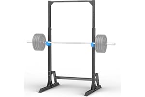 ULTRA FUEGO Adjustable Squat Rack Power Cage with Pull up Bar, Power Rack Weight Lifting Home Gym Power Zone J-Hooks W/Rubber Padding (SQAUT RACK)