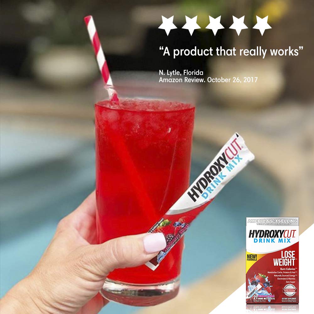 Hydroxycut Drink Mix Weight Loss Supplements, Wildberry Blast, 28 Count